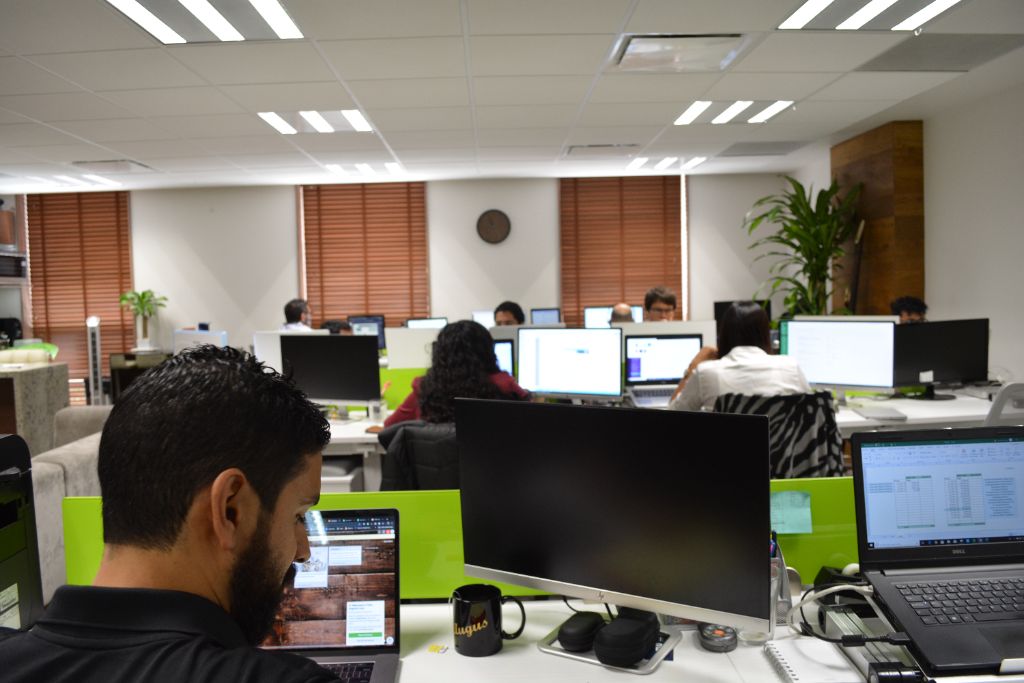 Daevo consultants working at their desks in the office